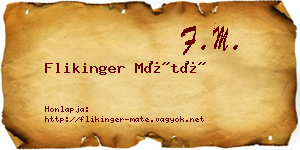 Flikinger Máté névjegykártya